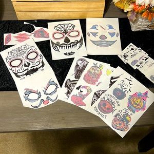 Halloween Face and Body Temporary Tattoos